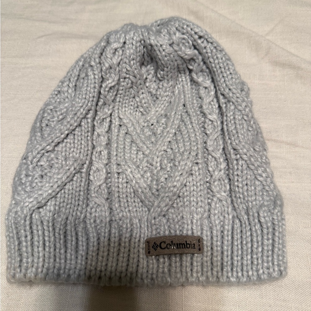 Columbia Silver and Gray Fleece Beanie